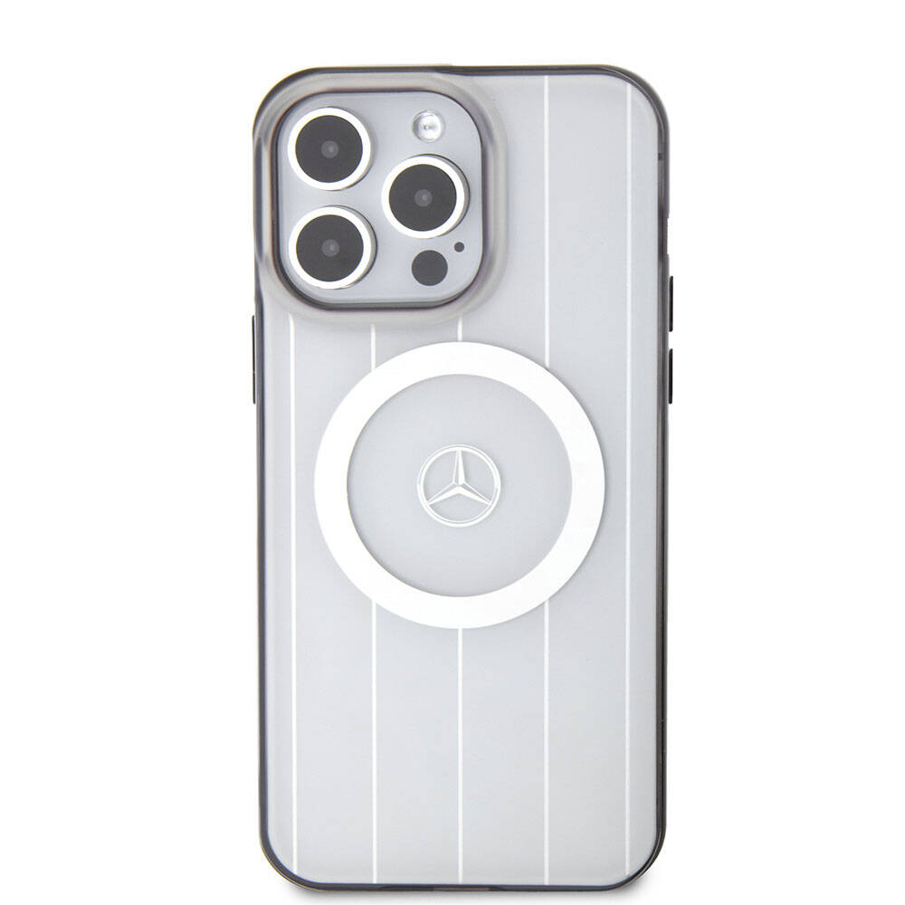 Mercedes Benz iPhone 15 Pro Max Orjinal Lisanslı M-safe Şarj Özellikli Çift Katmanlı Paralel Çizgi Desenli Kılıf Mercedes Benz iPhone 15 Pro Max Orjinal Lisanslı M-safe Şarj Özellikli Çift Katmanlı Paralel Çizgi Desenli Kılıf